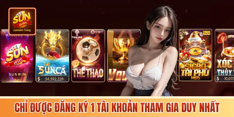 Chỉ được đăng ký 1 tài khoản tham gia duy nhất