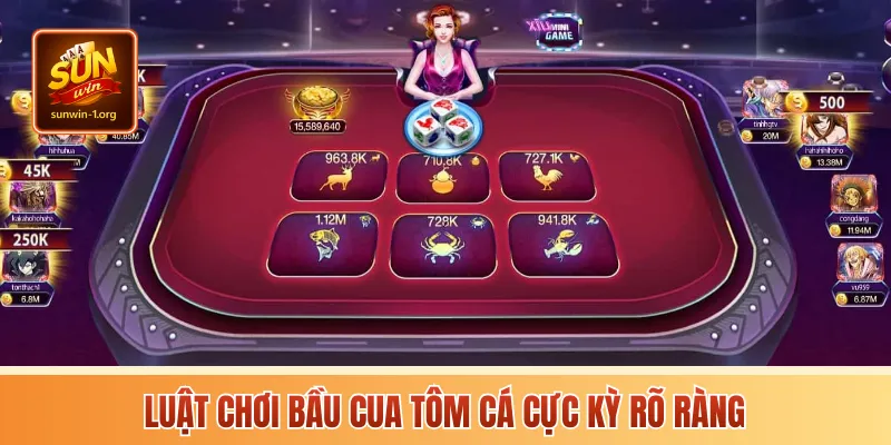 Luật chơi bầu cua tôm cá cực kỳ rõ ràng